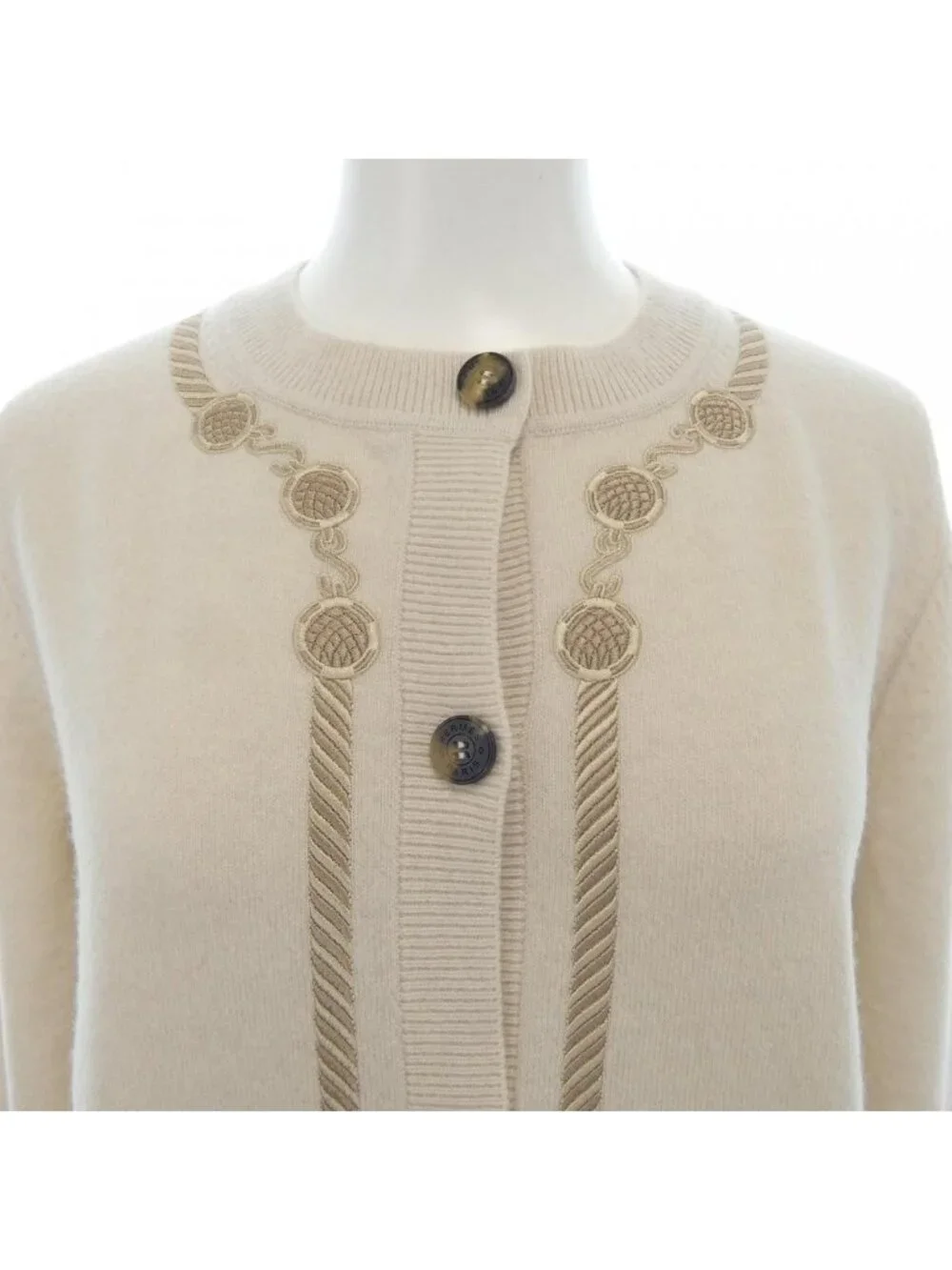 Hermes les Tambours Cardigan Beige Color Transparency - Picture 6 of 7